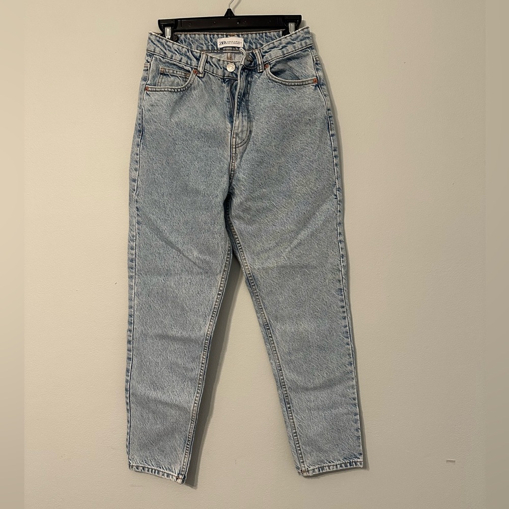Zara Light Blue High-Rise Jeans